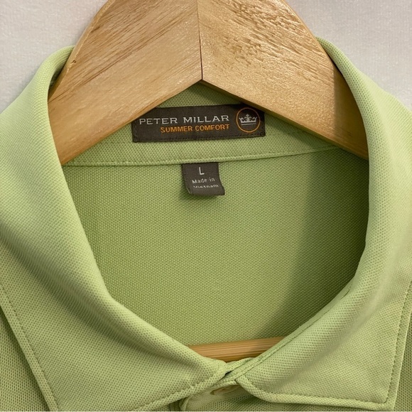 Peter Millar Summer Comfort Golf Polo Green Large - Picture 4 of 10